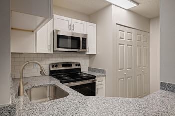 Electric range in kitchen